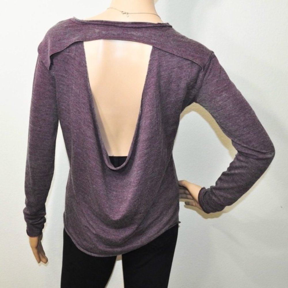 Chaser Cabernet Open Back Long Sleeve Top - Picture 2 of 3